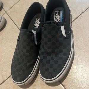 Gently used men’s checkered print vans size 11